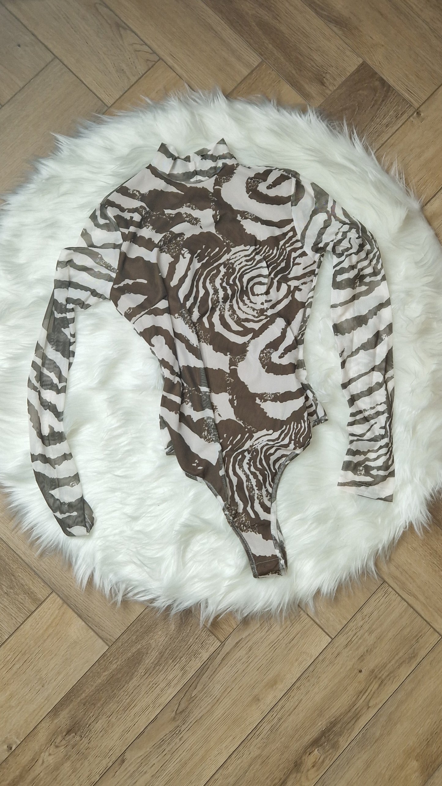 ZEBRA - High Neck Mesh Bodysuit
