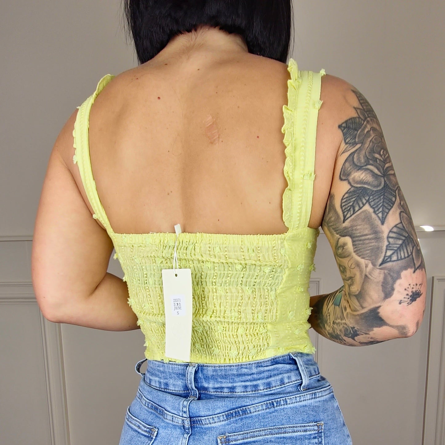 LYRA - Broiderie Anglaise Prairie Top Lemon