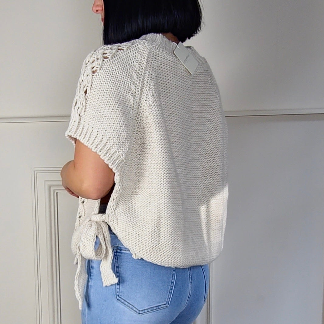 CELIA - Poncho Side Tie Up Knitted Jumper