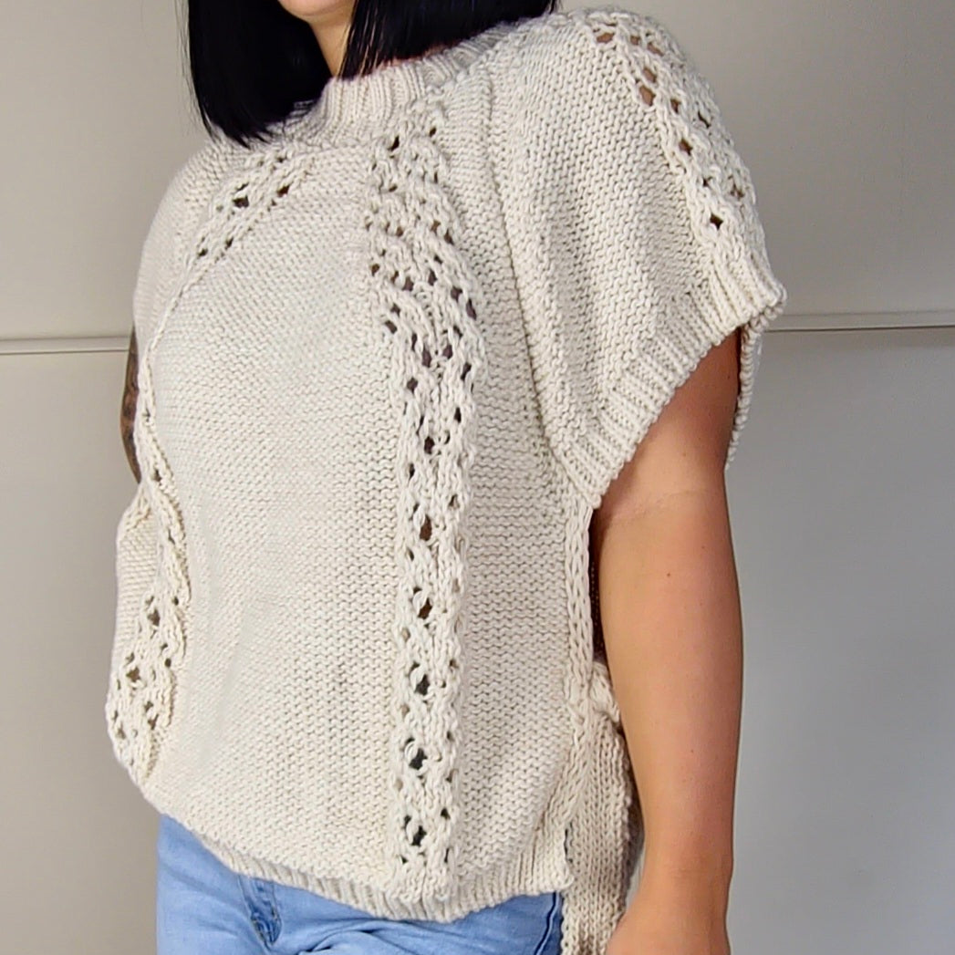 CELIA - Poncho Side Tie Up Knitted Jumper