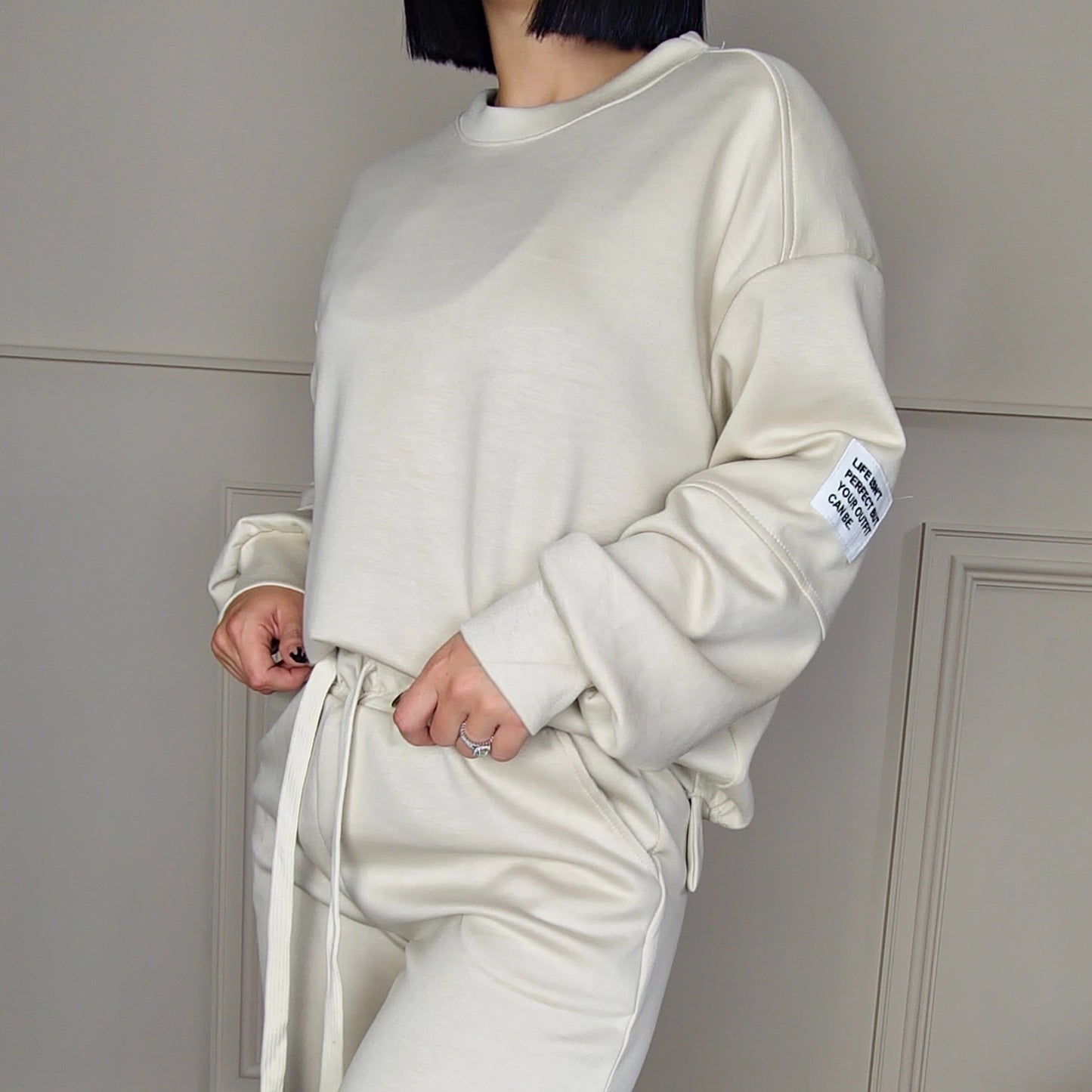 TANYA - Two Piece Co-Ord Cuffed Tracksuit Stone