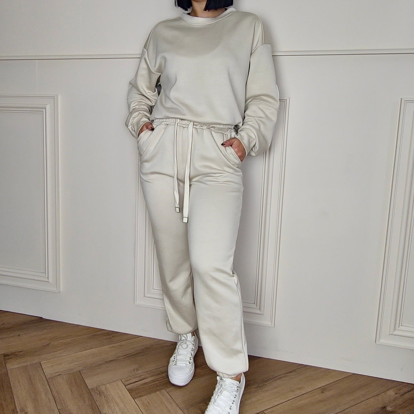 TANYA - Two Piece Co-Ord Cuffed Tracksuit Stone