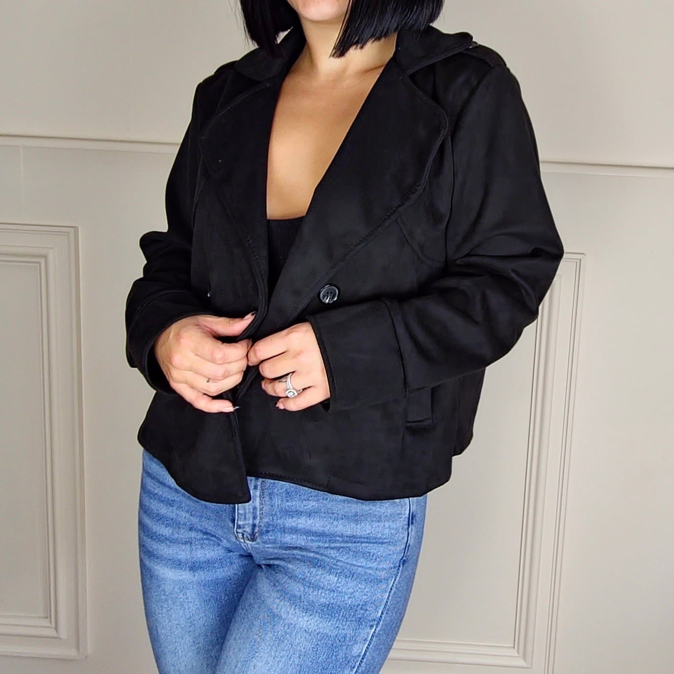 CHERYL - Suedette Pocket Detail Jacket