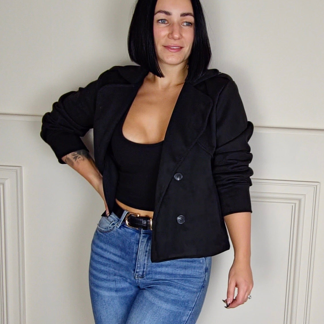 CHERYL - Suedette Pocket Detail Jacket