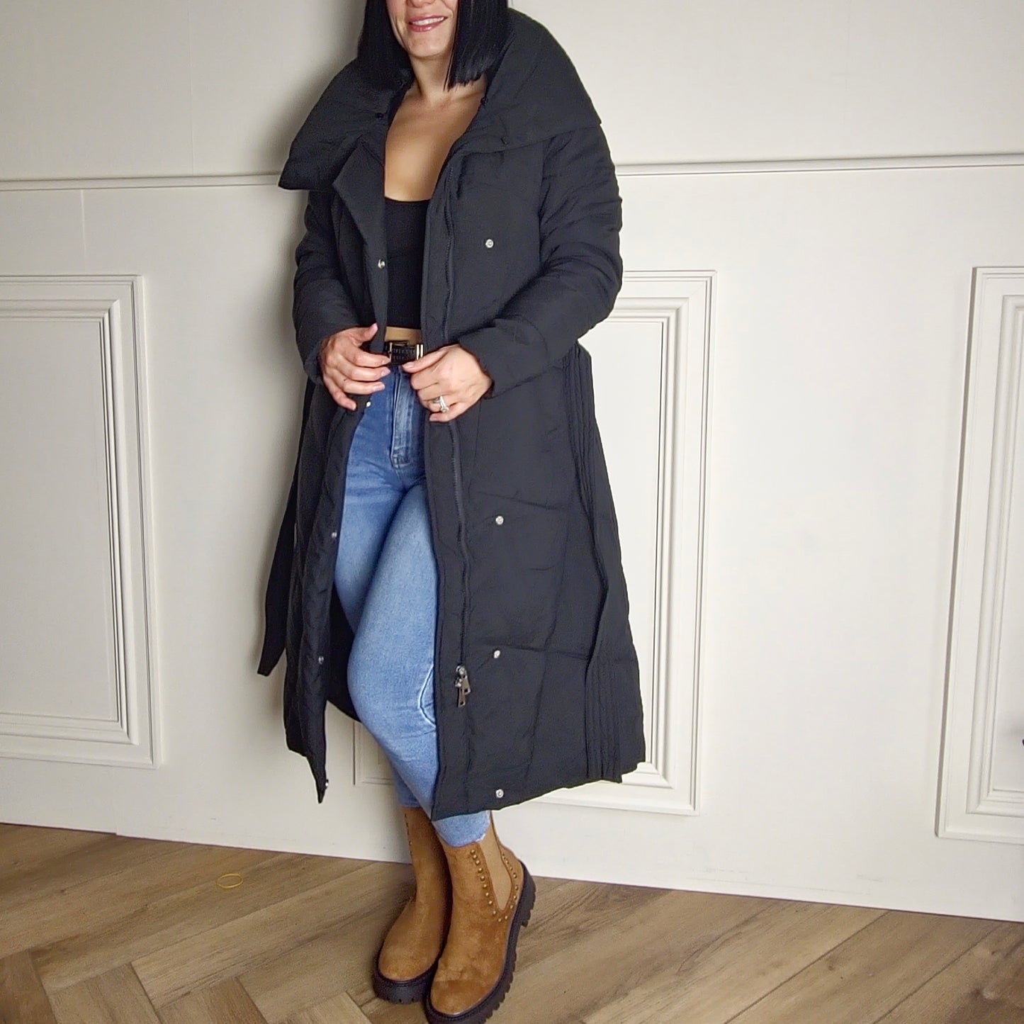 MAISIE - Long Puffer Coat With Removable Fur