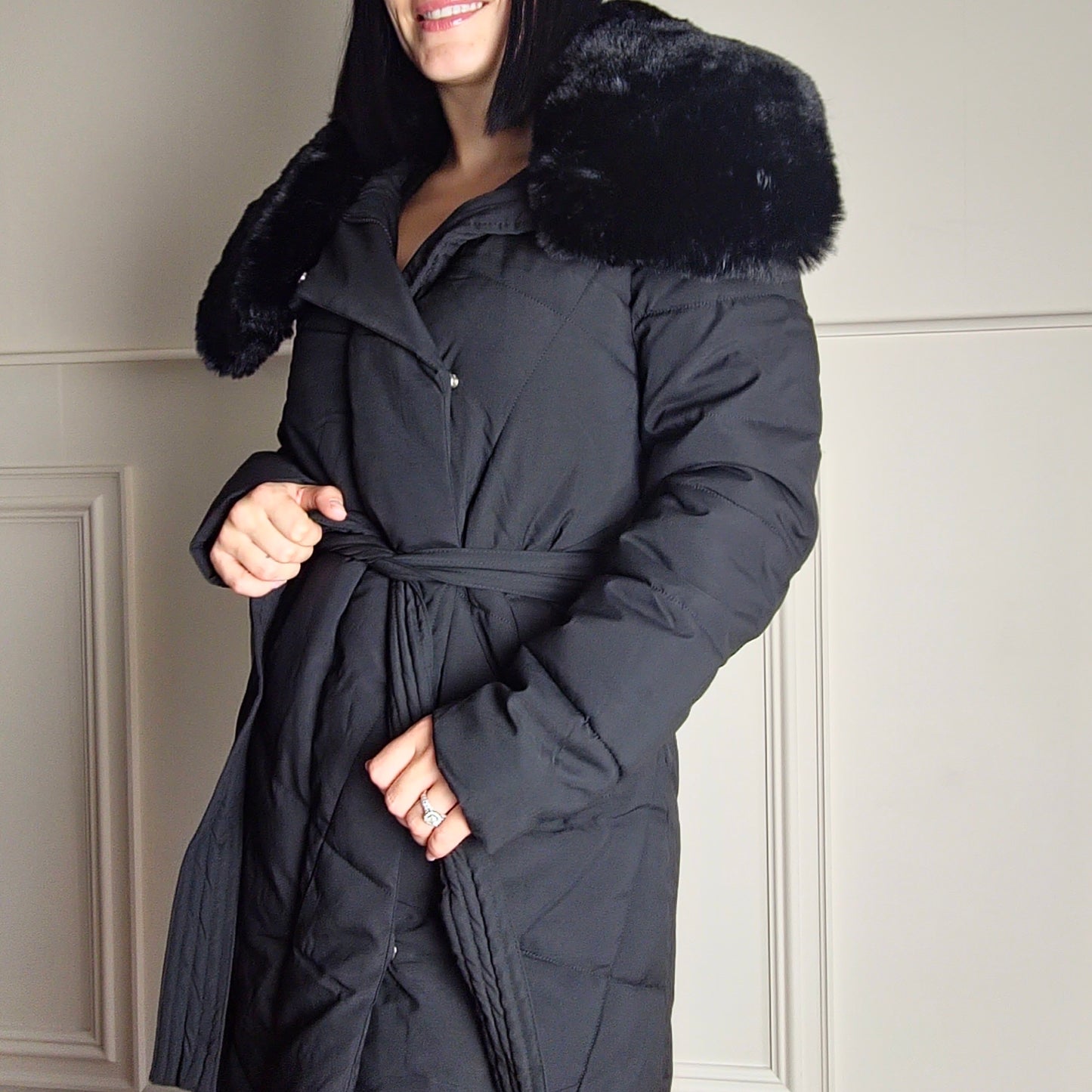 MAISIE - Long Puffer Coat With Removable Fur