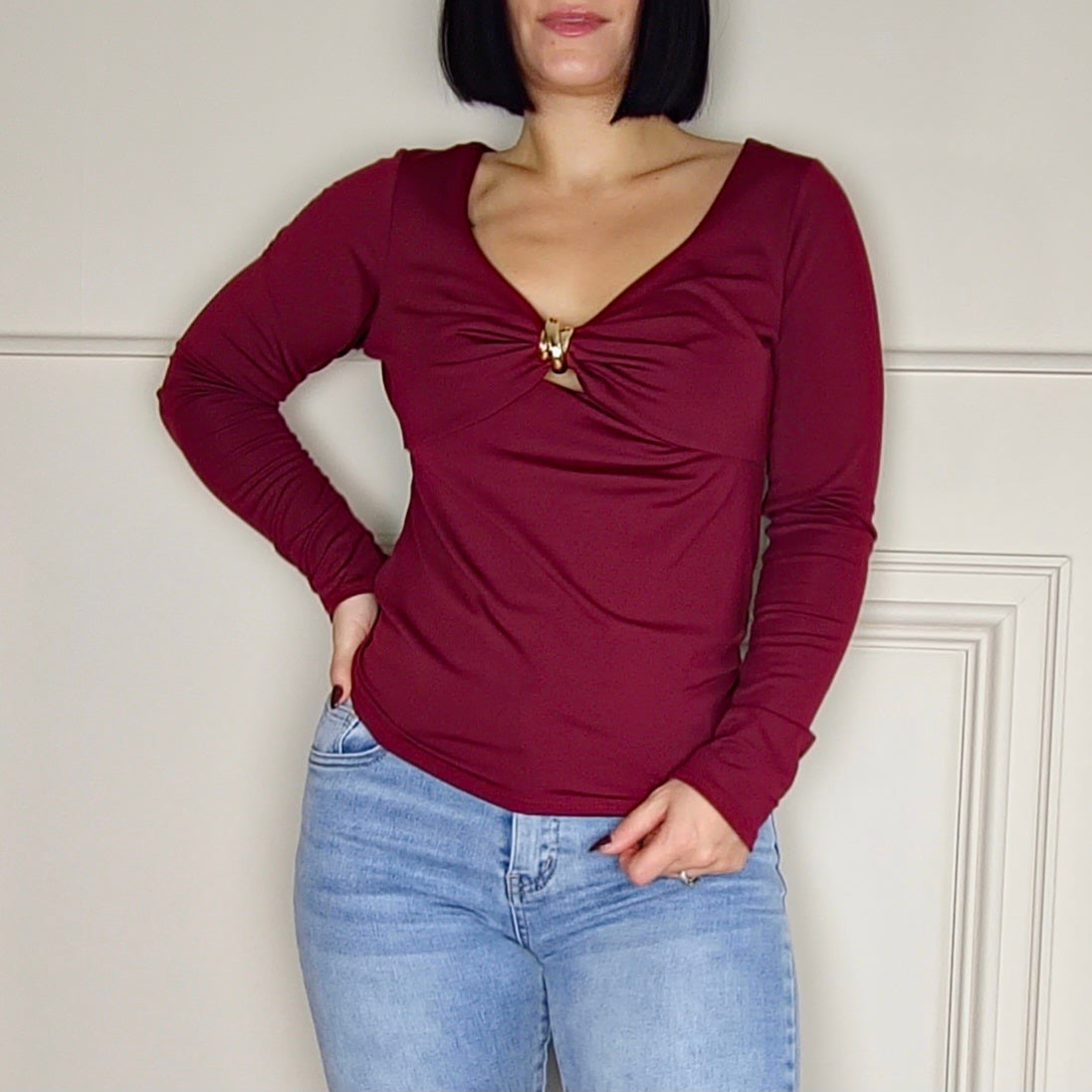 FLORRIE - Gold Clasp Top Wine