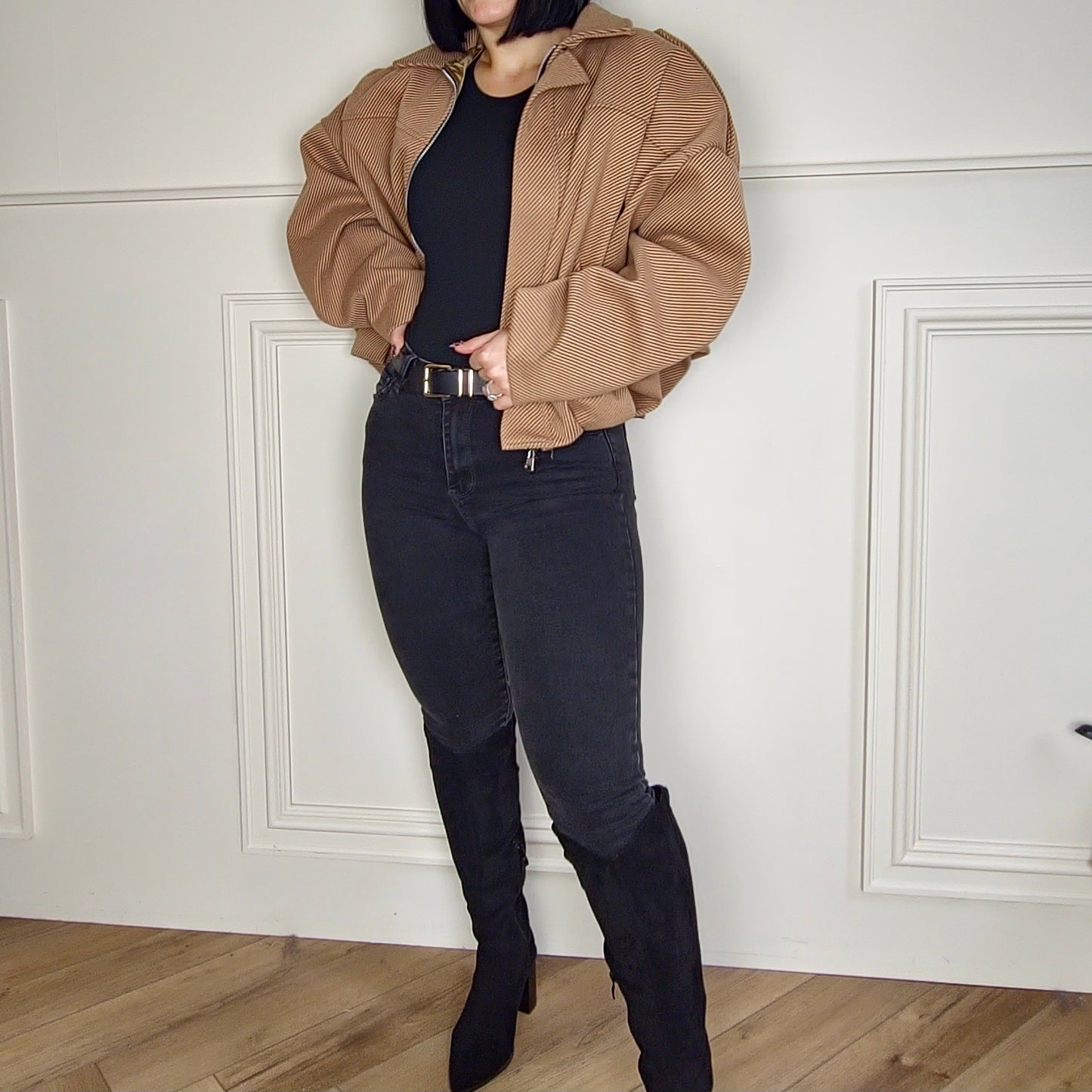 ROSELLE - Textured Lined Oversized Jacket