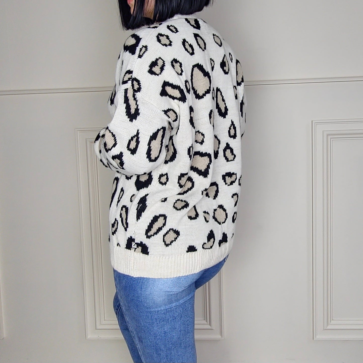 LYNDA - Leopard Print Knitted Cardigan