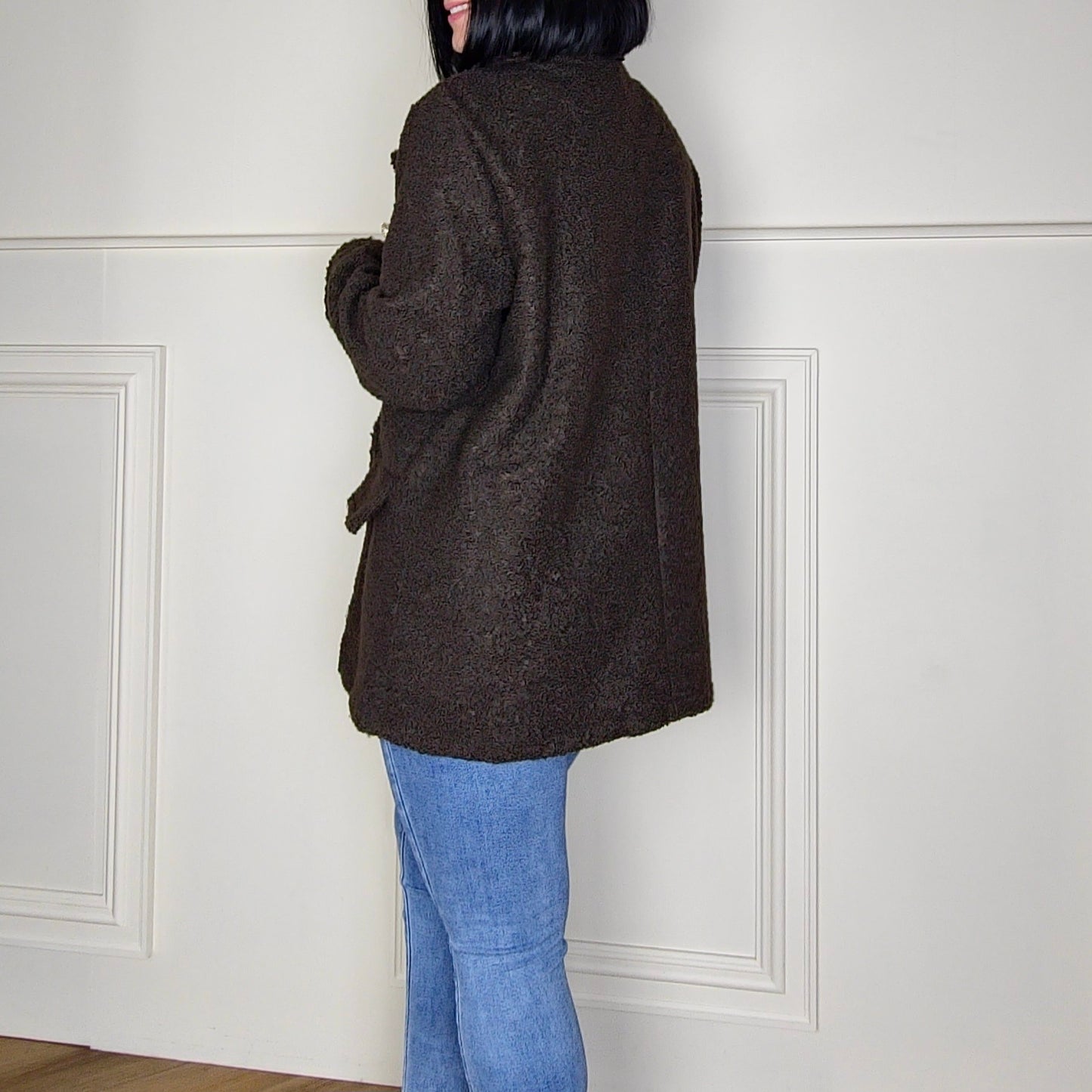 ARLA - Boucle Blend Blazer Coat Dark Brown