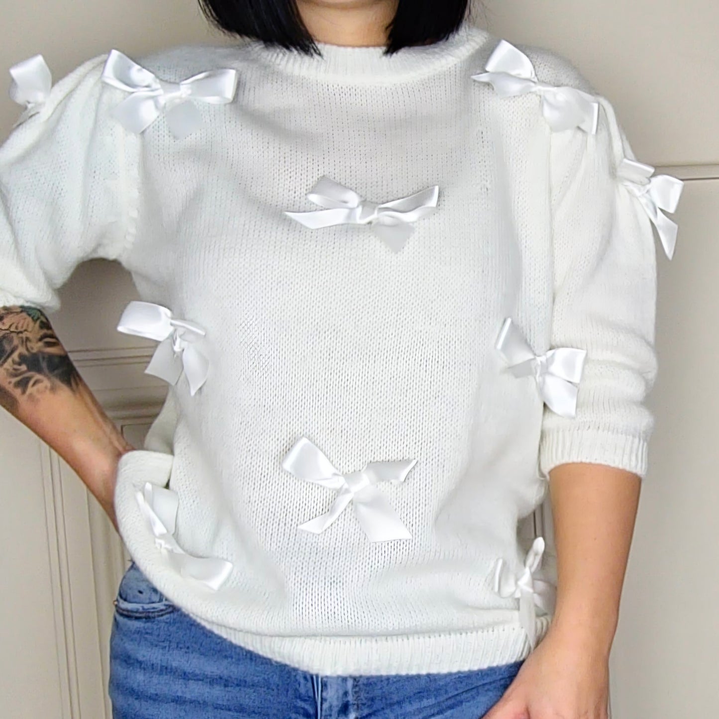 CHRISTIE - Bow Knitted Jumper