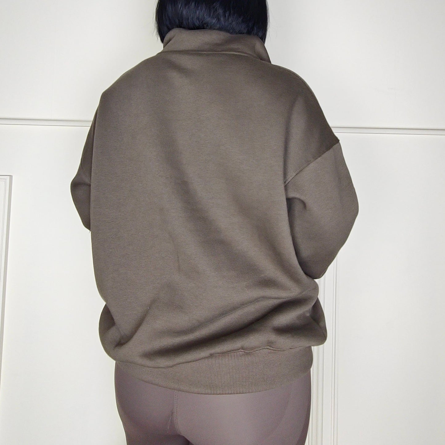 NEW YORK - Cotton Blend Embossed Fleece Lined Jumper Chocolate