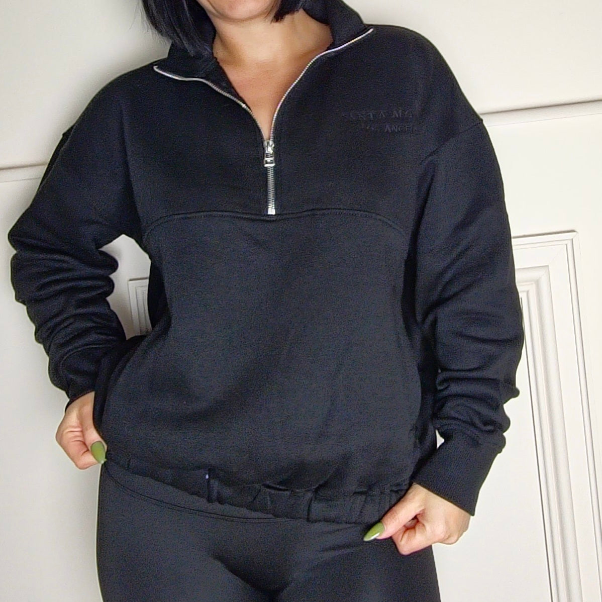 SANTA MONICA - Cotton Blend Emroided Jumper Black