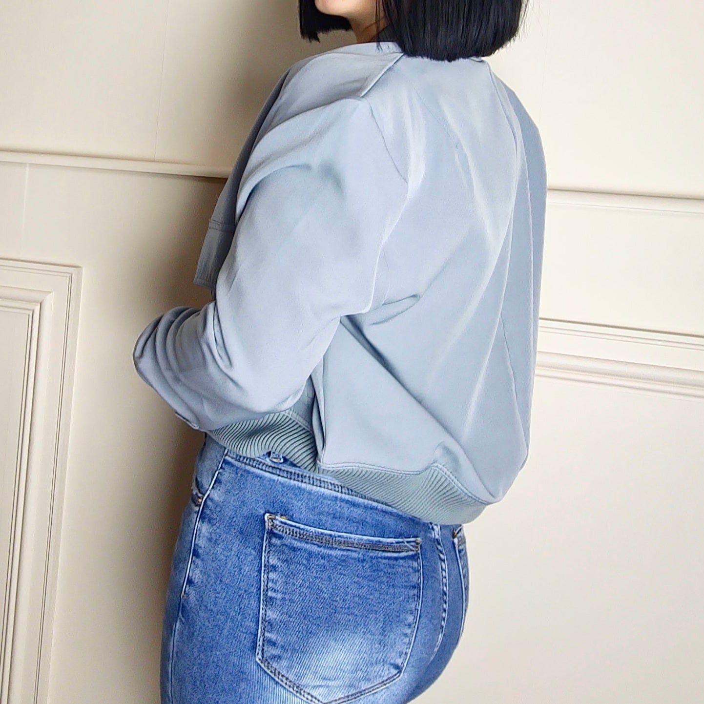 BETH - Long Sleeve Bomber Jacket Grey