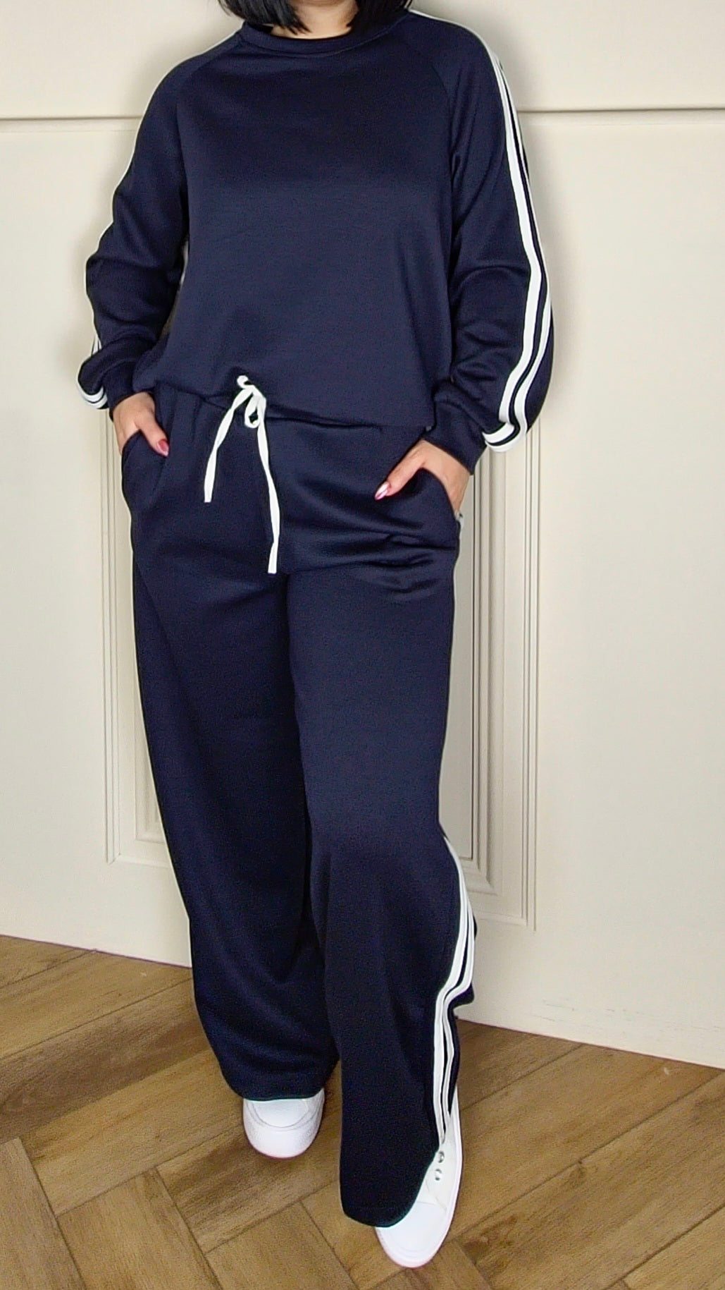 ALBA - 100% Cotton Two Piece Lounge Set Navy