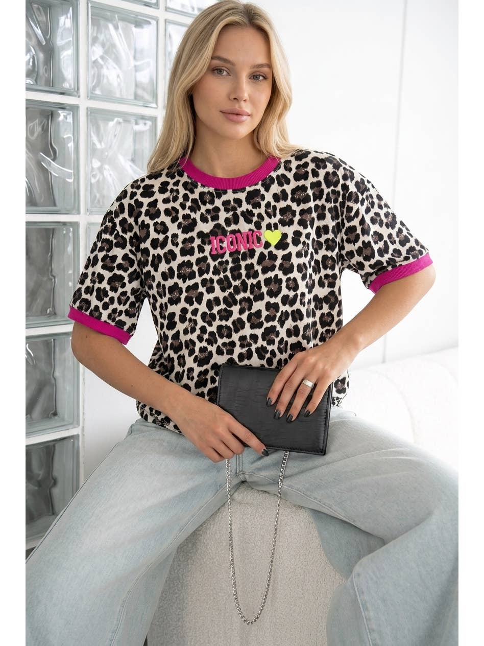 ICONIC - Leopard Iconic Embroided Tee