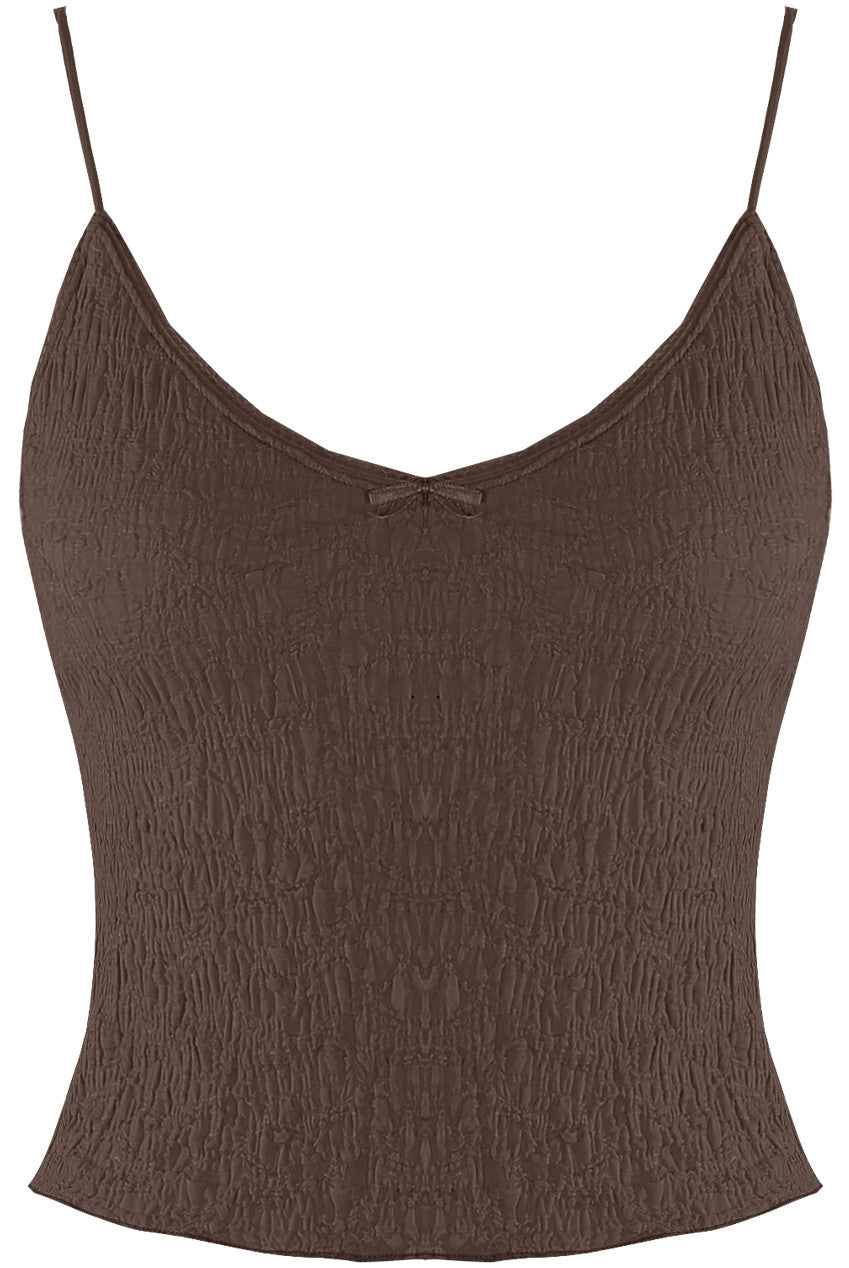 MAEVE - Textured Strappy Cami Sage Brown