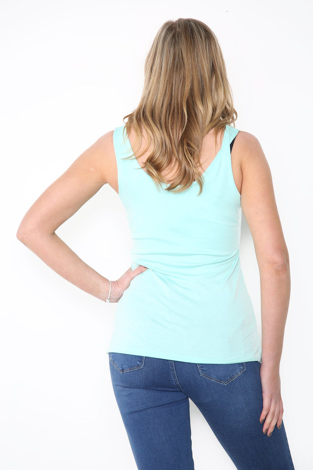 MORGAN - Basic Scoop Neck Vest Mint Green