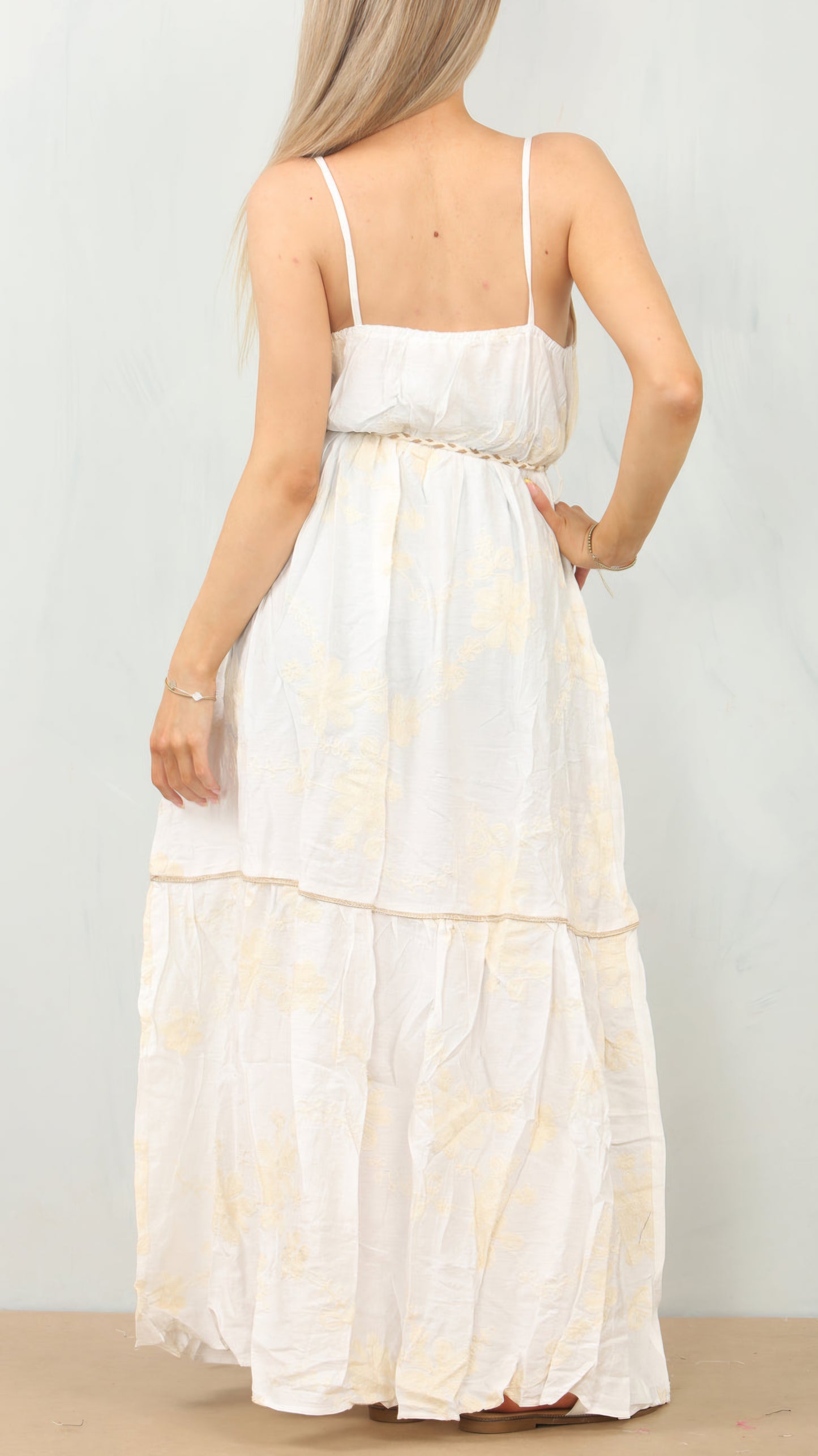 JESSICA - Cami Embroided Tie Maxi Dress