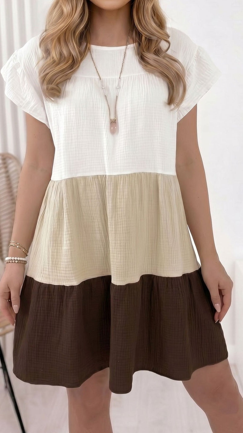 RAYA - Ruffle Tiered Cotton Cheesecloth Dress