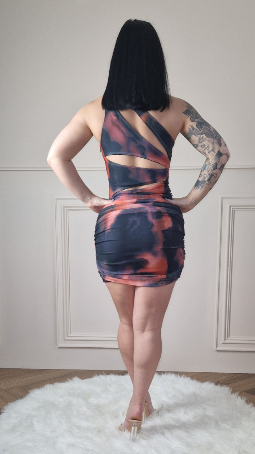 VEDA - Ruched One Shoulder Mini Dress
