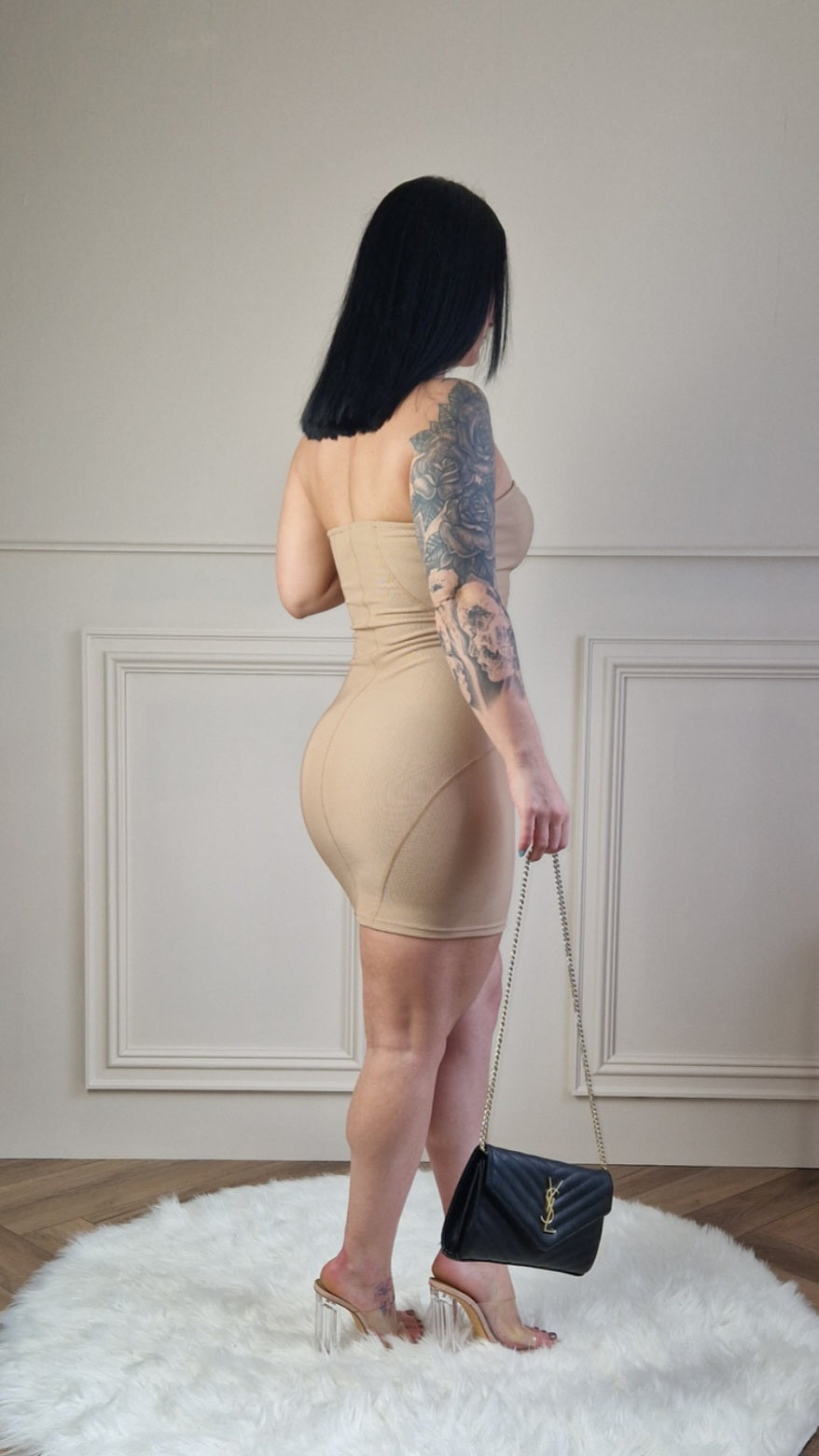 MAYA - Premium Contouring Bodycon Dress Nude