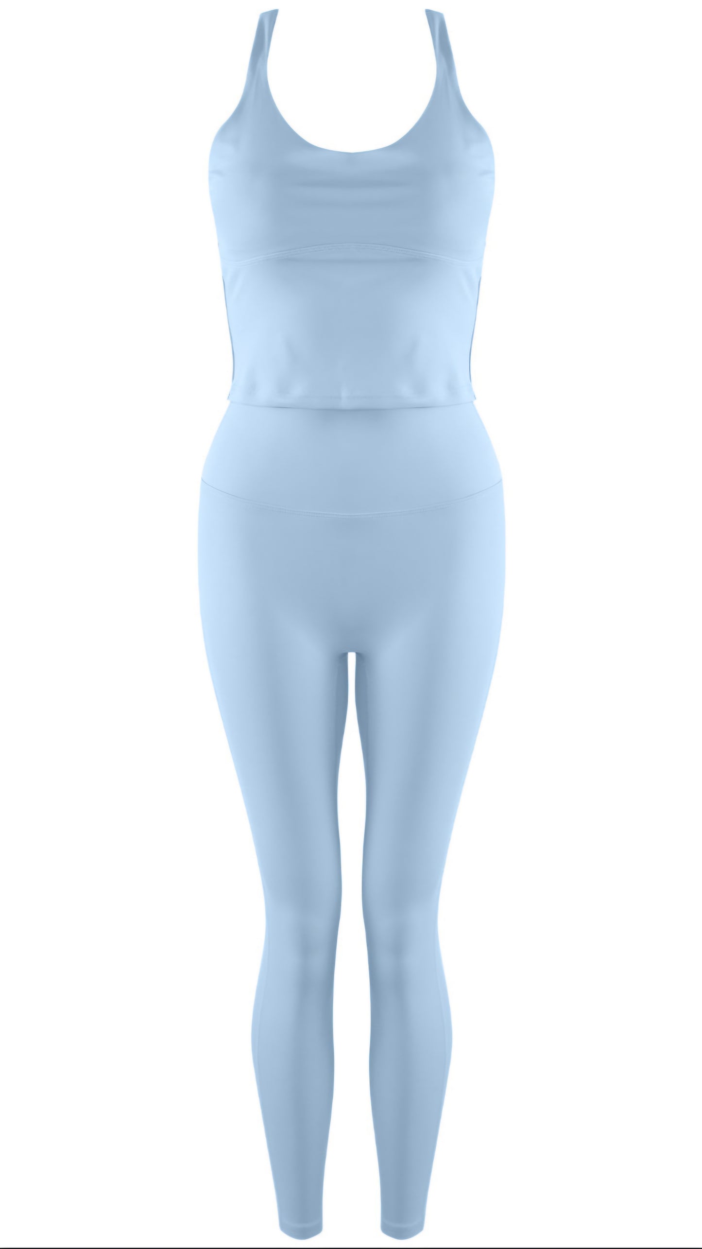 LIVVY - Double Loop Crossover Back Gym Set Powder Blue