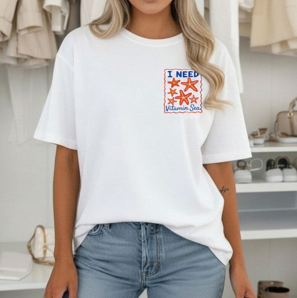 VITAMIN SEA - Oversized Graphic Cotton Tee