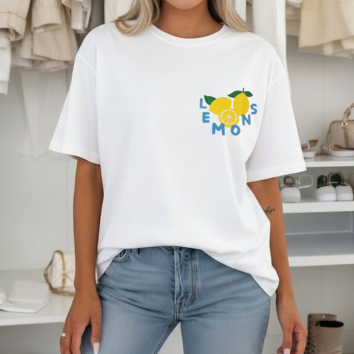 WHEN LIFE GIVES YOU LEMONS - Oversized Graphic Cotton Tee