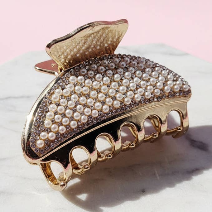THE PEARL & SPARKLE - Hair Claw Clip