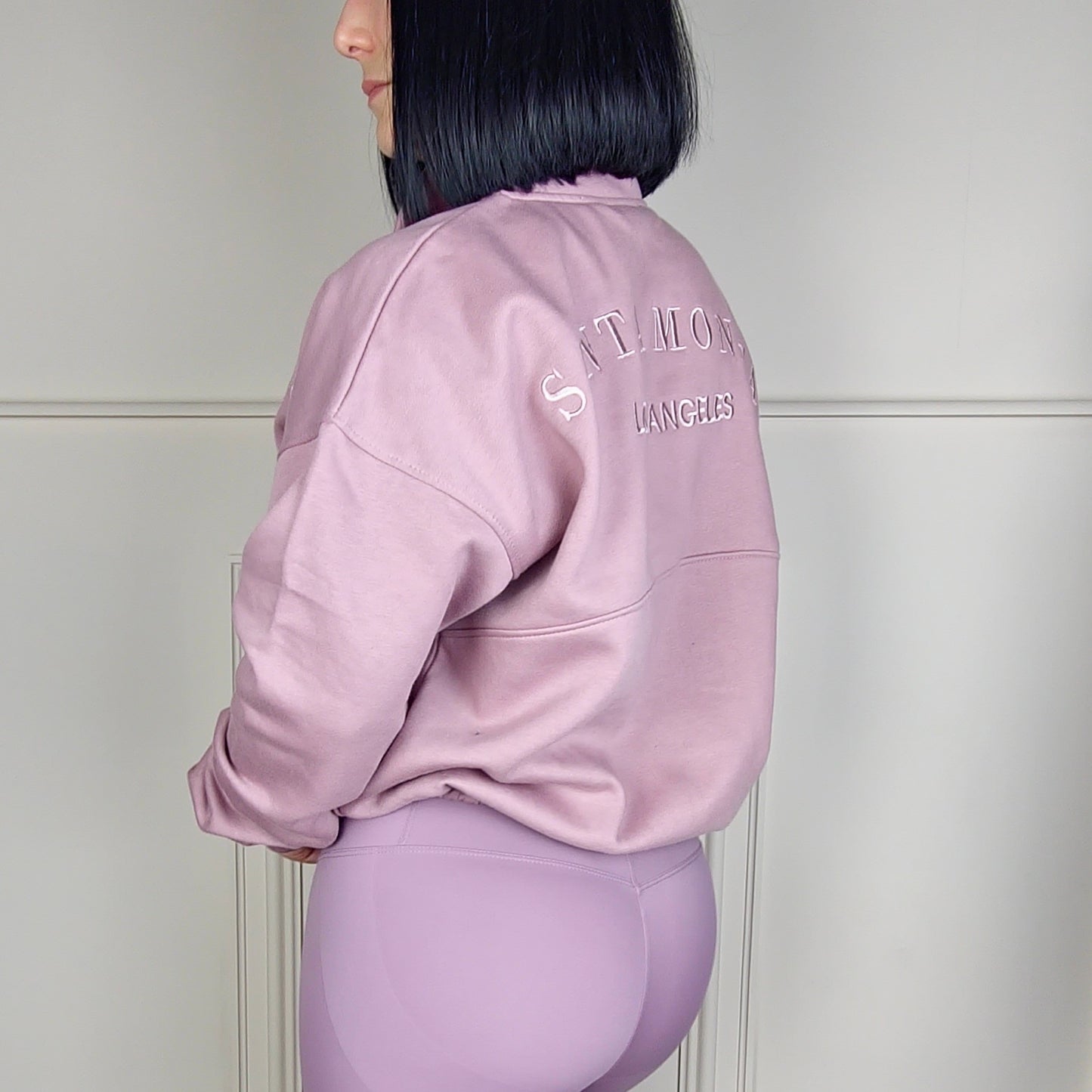 SANTA MONICA - Half Zip Sweatshirt Mauve