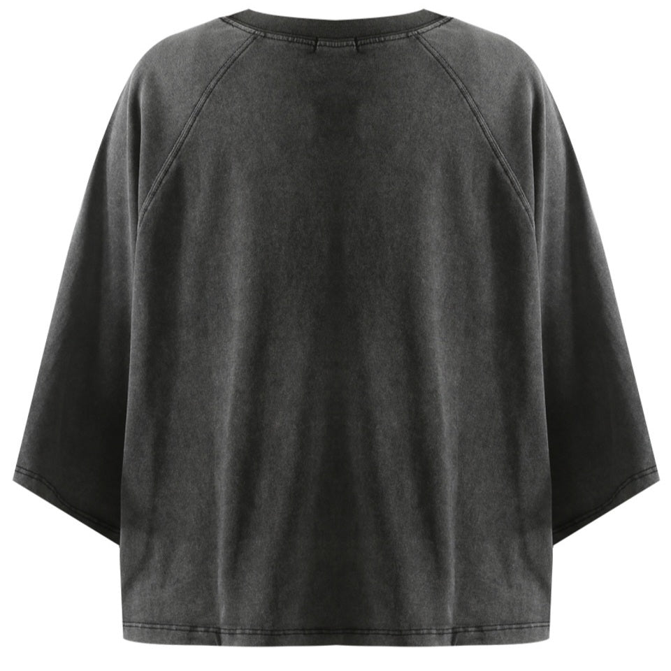 CHARLOTTE - Acid Wash Boxy T-Shirt Grey