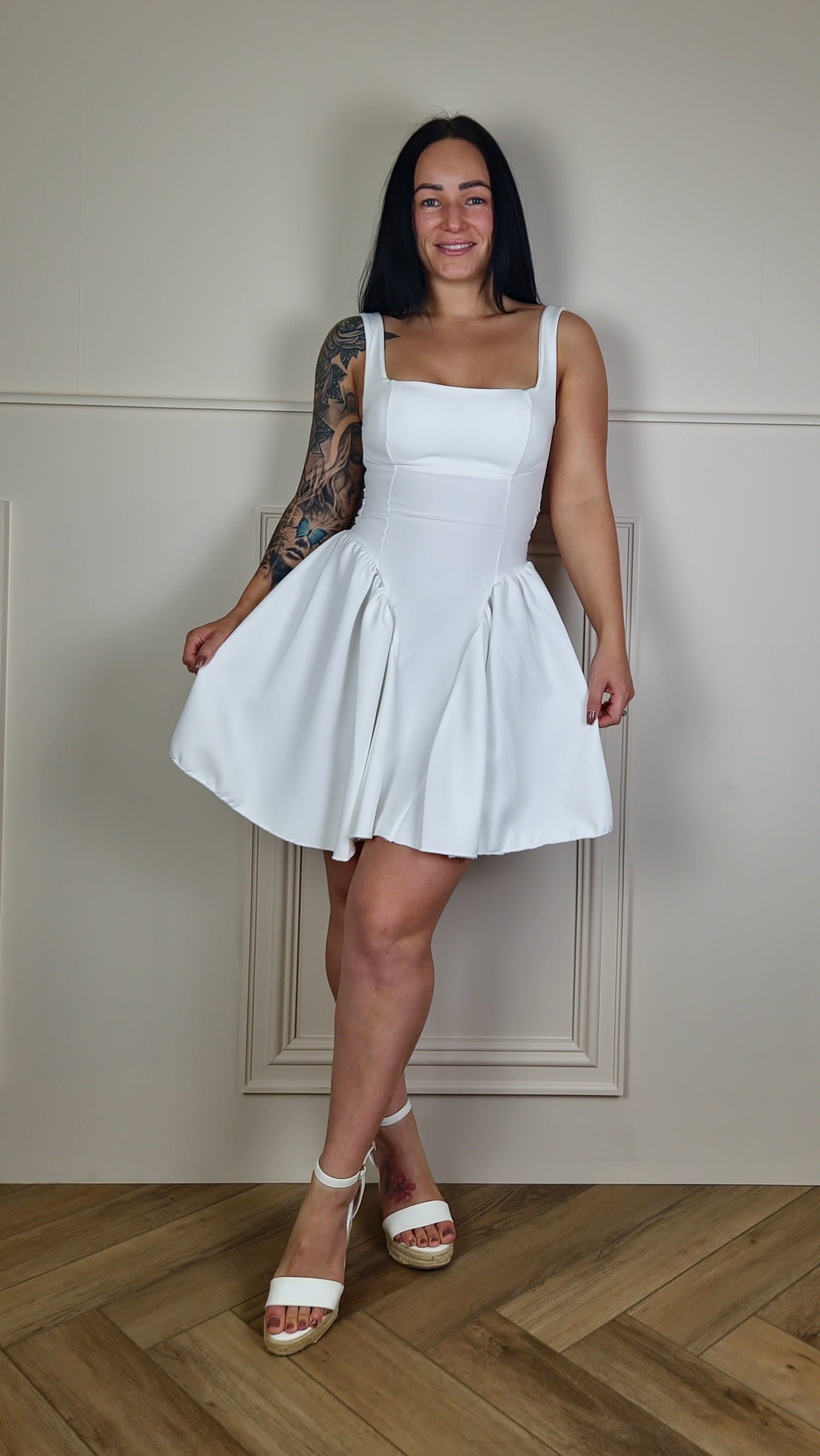 LAURA - Bow Back Skater Dress