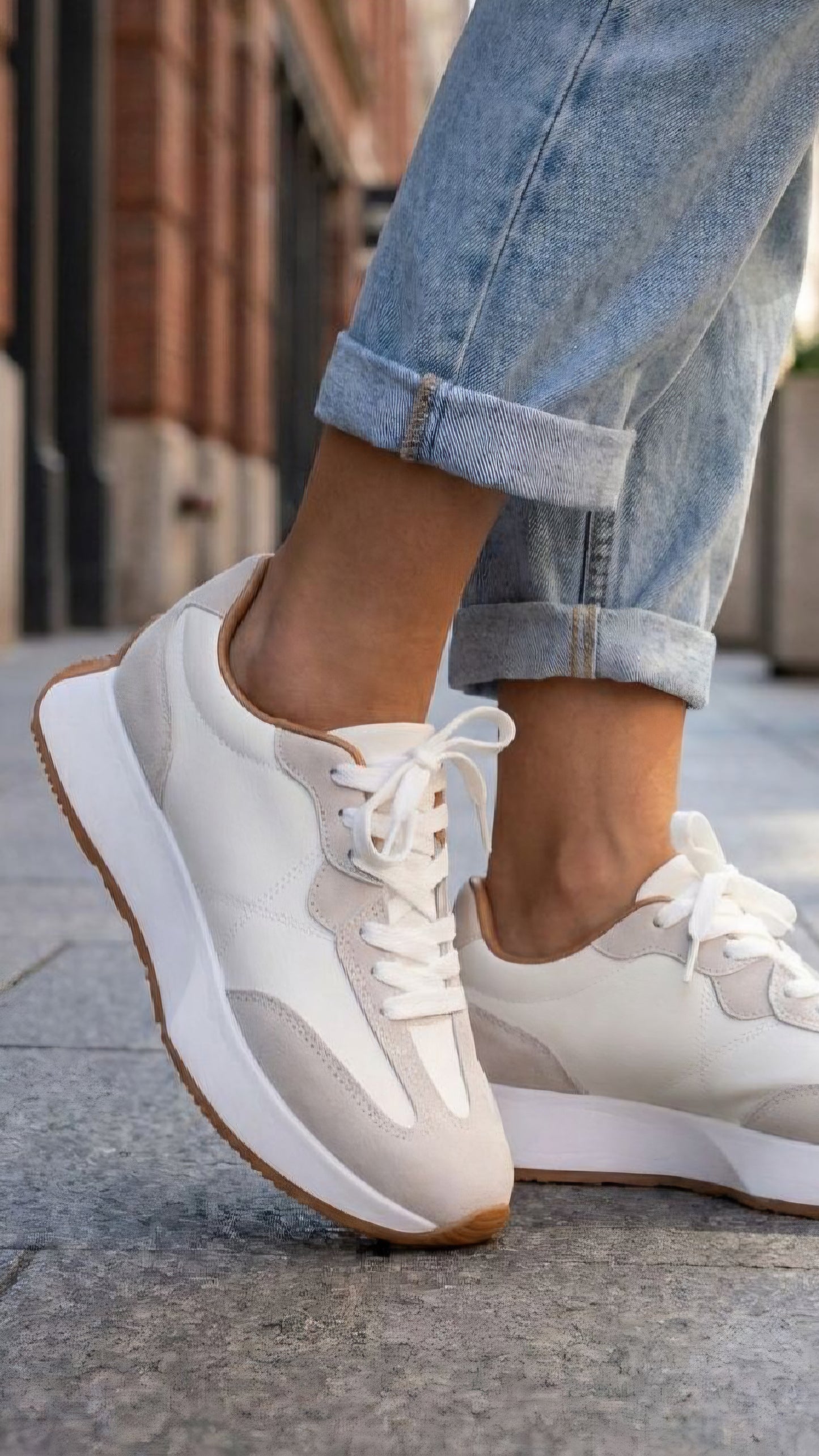 ROBYN - White Lace Up Chunky Trainer (PRE-ORDER)