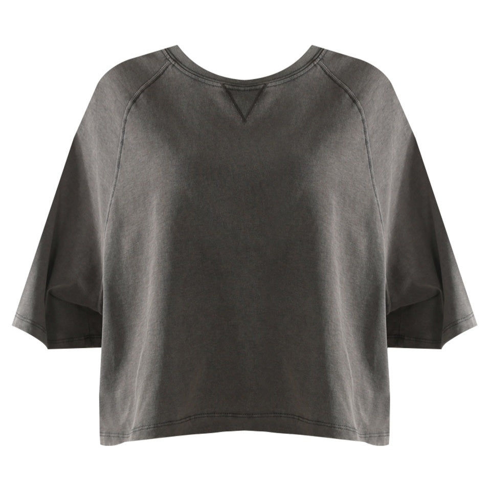 CHARLOTTE - Acid Wash Boxy T-Shirt Grey