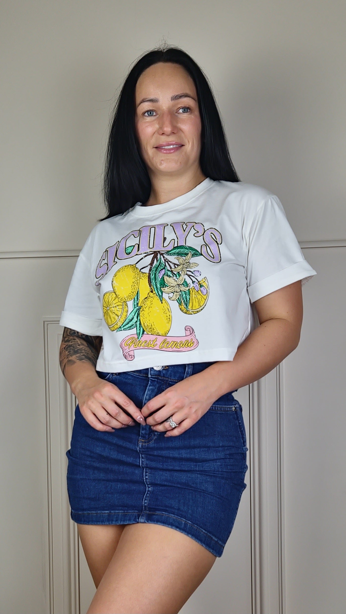 SICILY - Lemon Cropped Tee