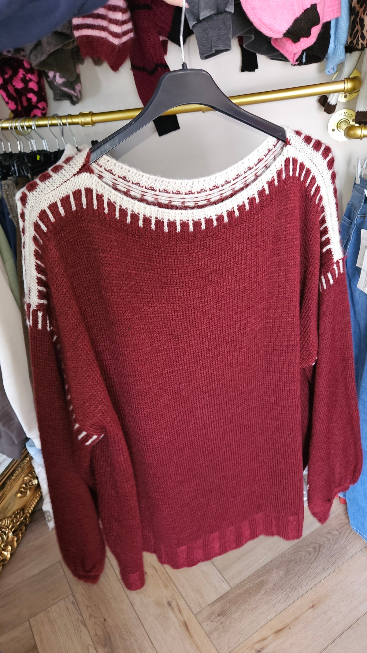 CARRIE - Burgundy Knitted Jumper
