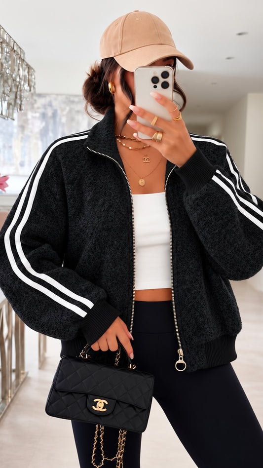SLOANE - Zip Up Fluffy Effect Jacket