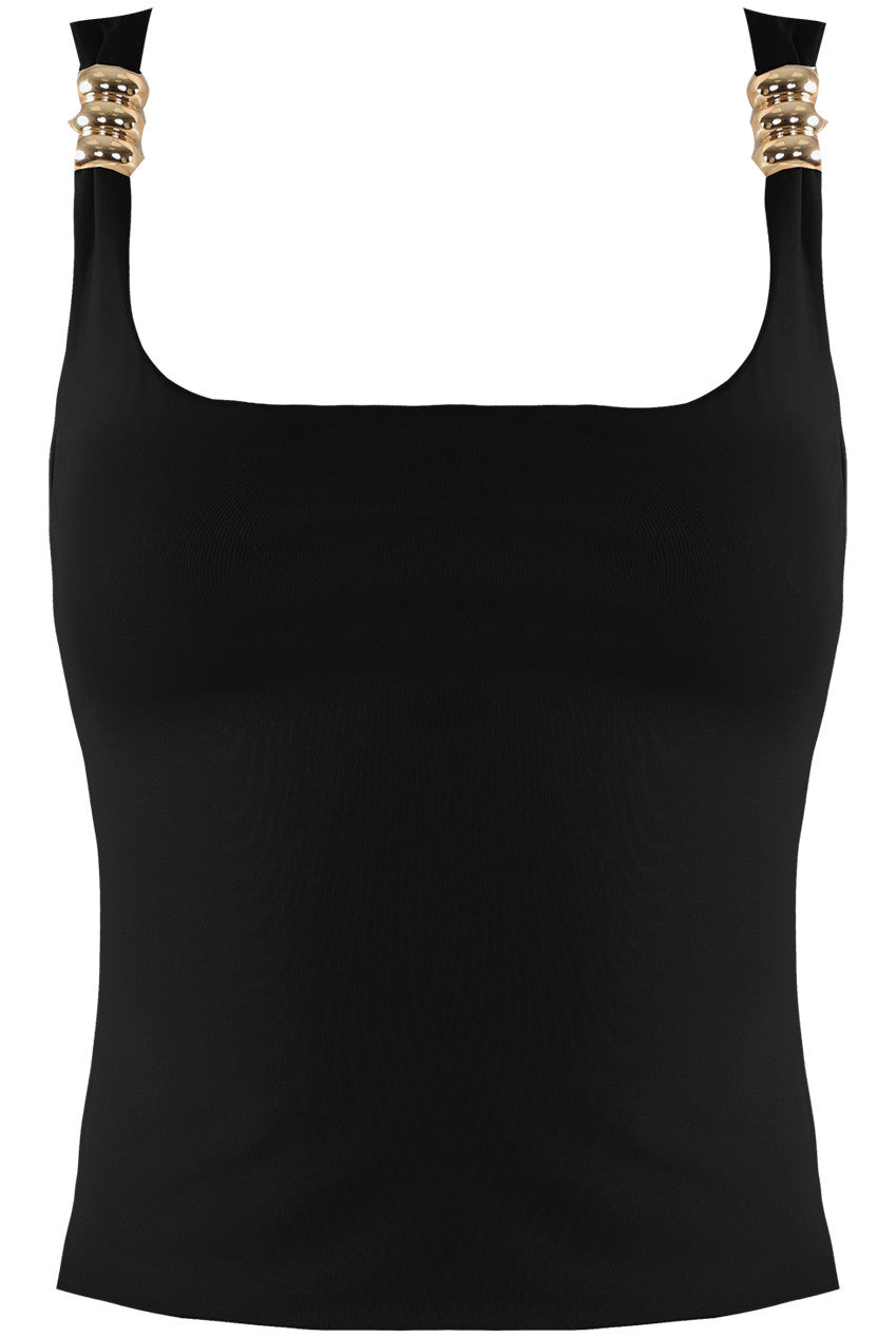 WILLOW - Gold Detail Square Neck Top