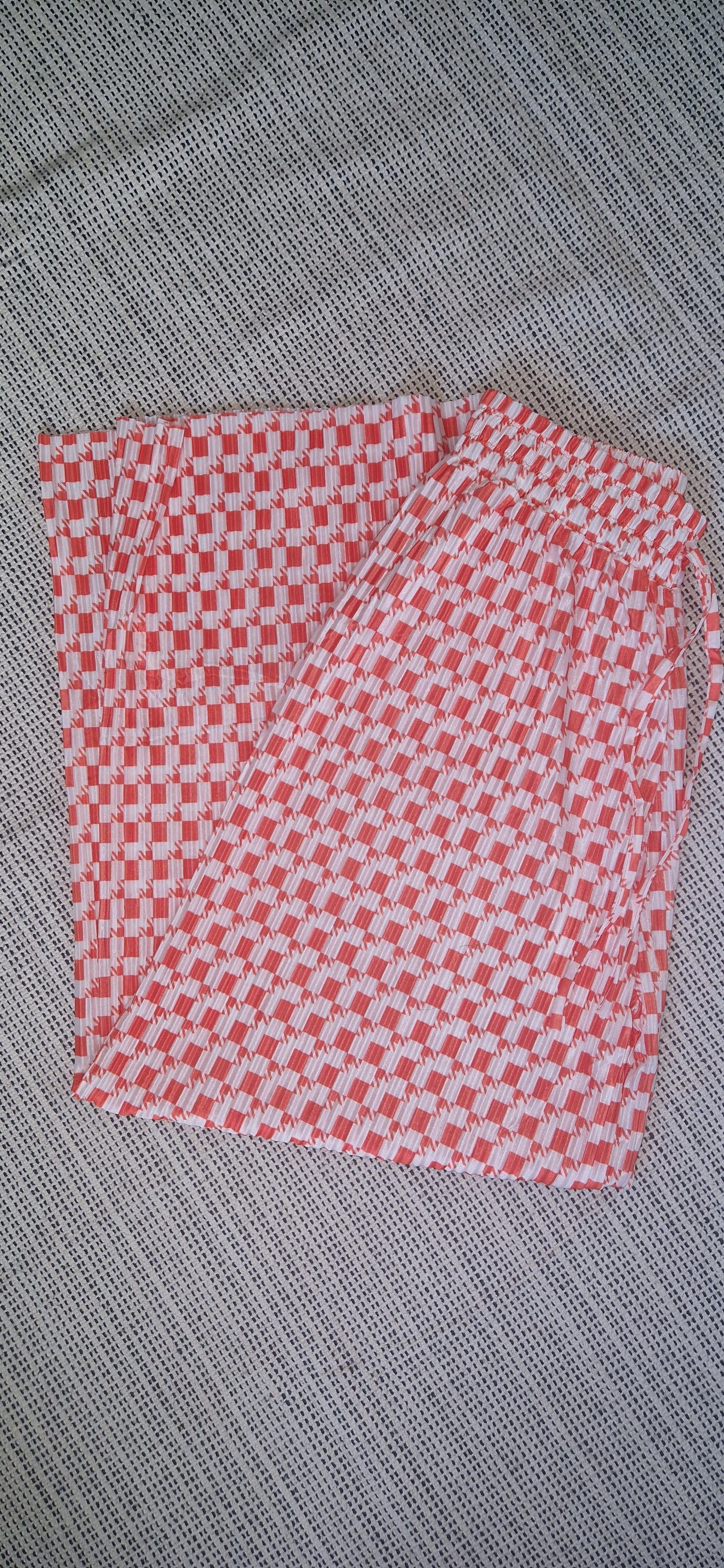 TARA - Patterned Wide Leg Trousers Orange
