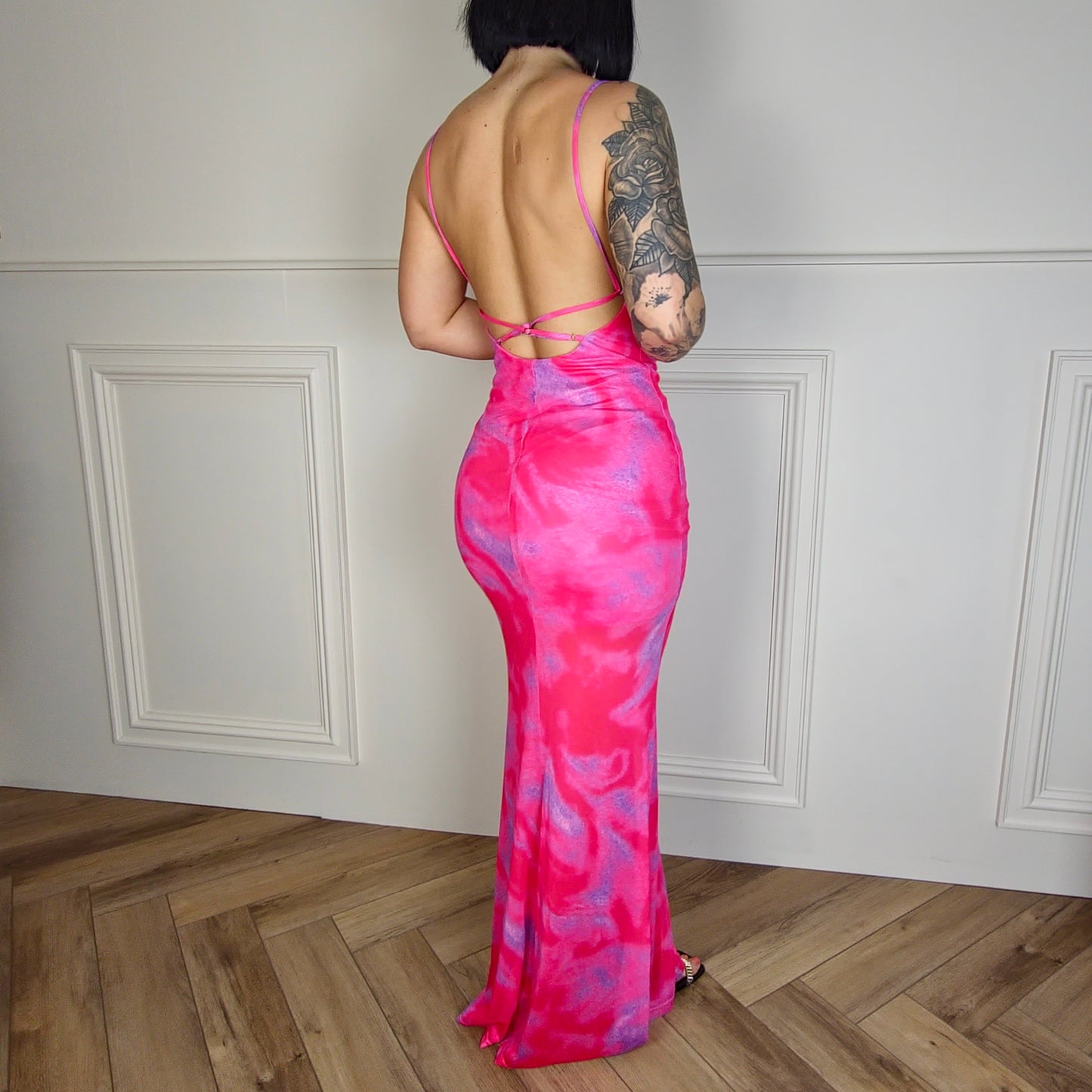 ESME - Premium Side Slit Dress Fuschia