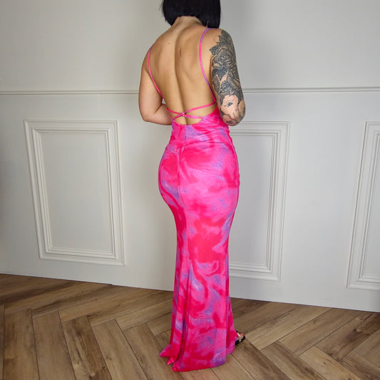 ESME - Premium Side Slit Dress Fuschia
