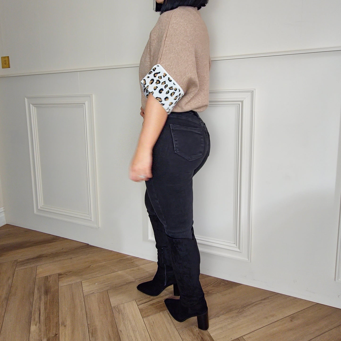 PAYTON - Black Distressed Ankle Skinny Jeans