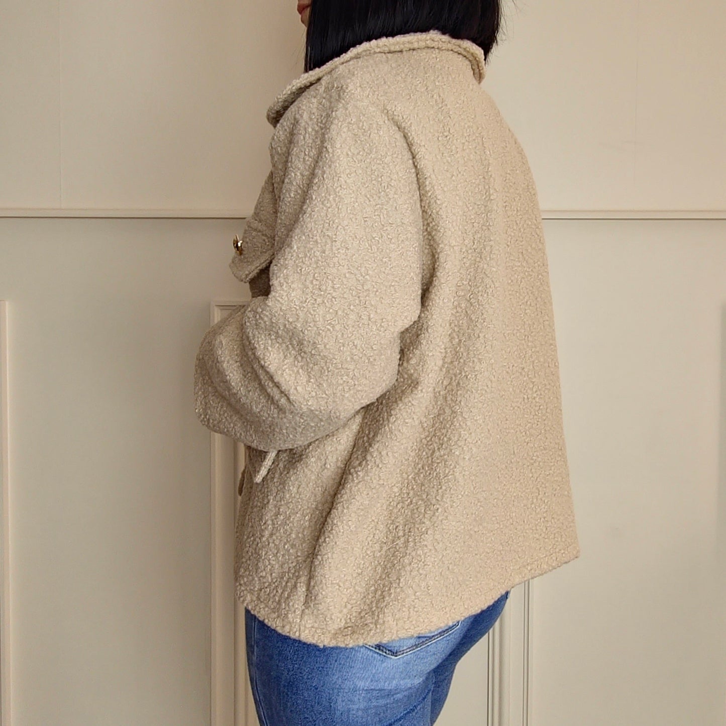 SHAYA - Boucle Style Jacket Stone