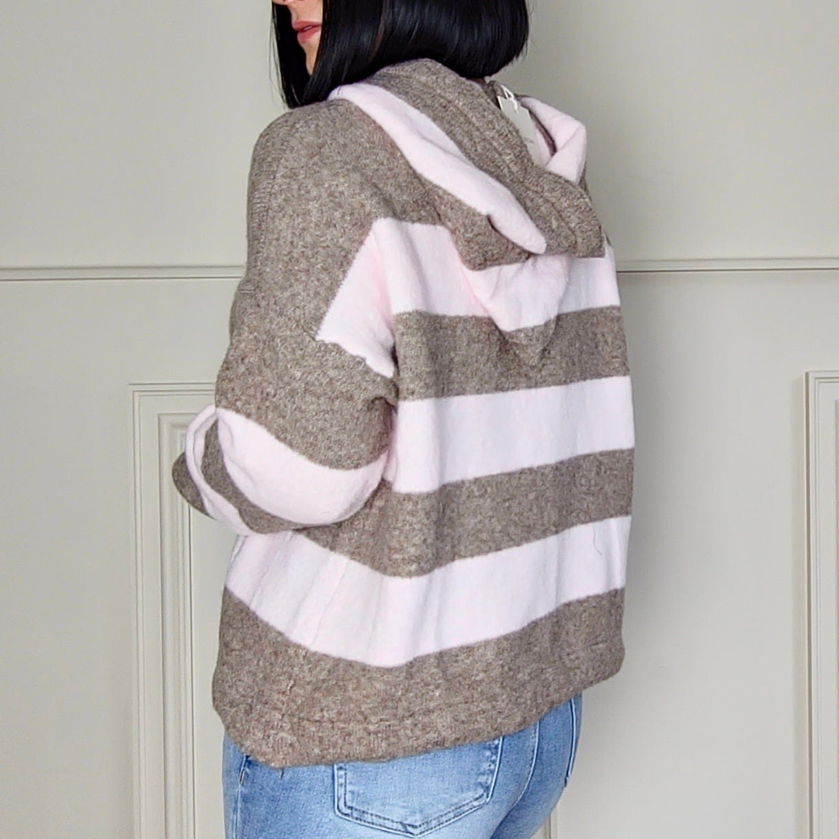 CHRISSIE - Striped Hoodie Alpaca Blend Jumper