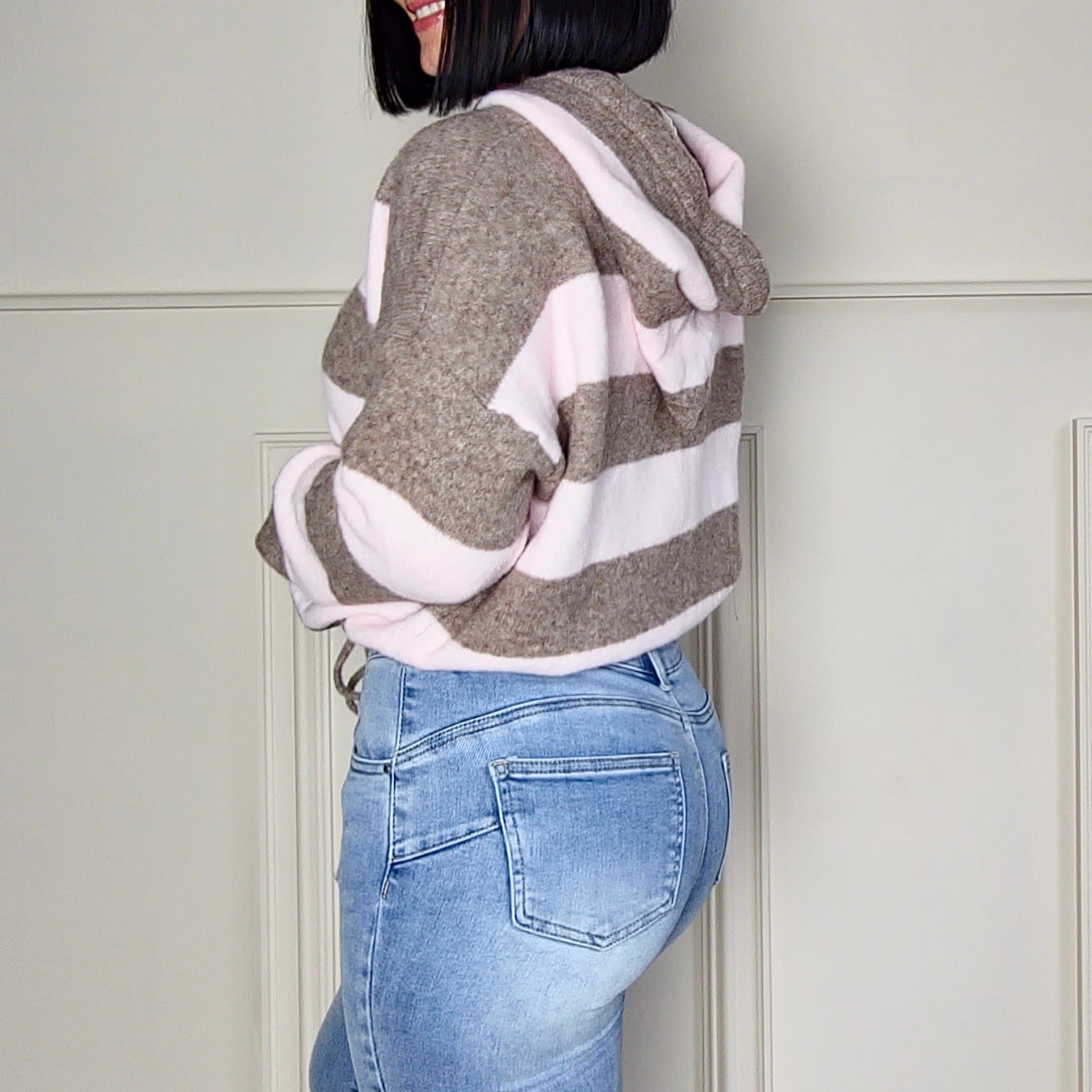 CHRISSIE - Striped Hoodie Alpaca Blend Jumper