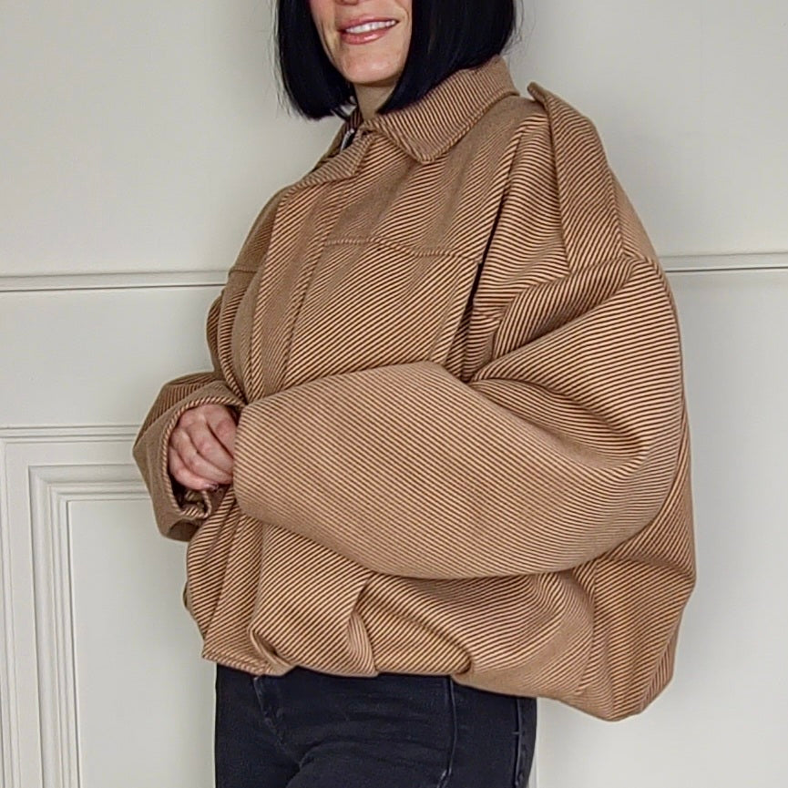 ROSELLE - Textured Lined Oversized Jacket