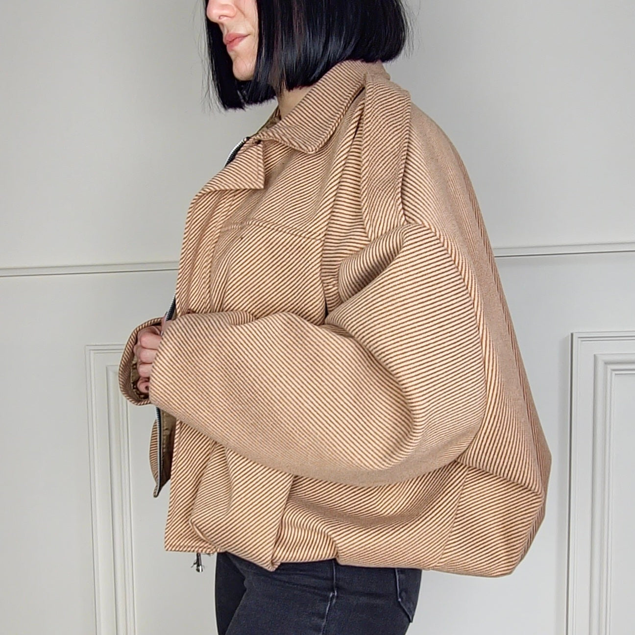 ROSELLE - Textured Lined Oversized Jacket