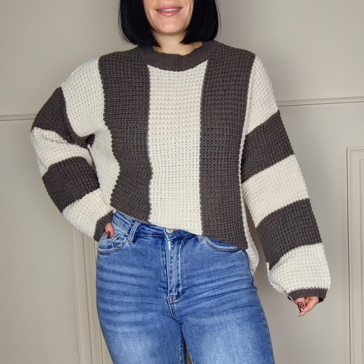 REYANA - Striped Wide Sleeve Jumper