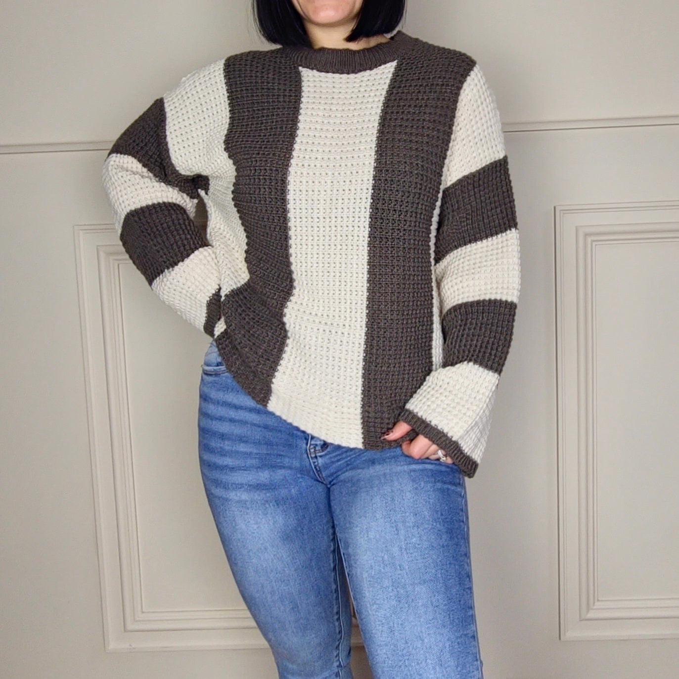 REYANA - Striped Wide Sleeve Jumper